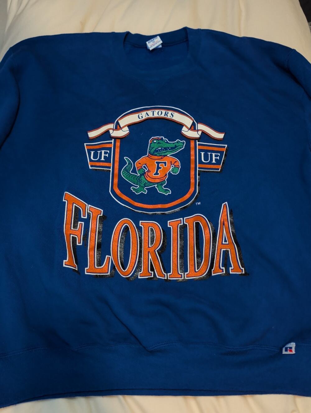 Vintage 90s Russell Athletic Florida Gators Crewneck Sweatshirt XL Blue USA